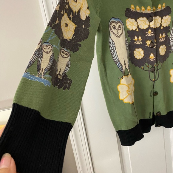 Owl Sweater Cardigan Size S Knitted Dove Brand - Picture 3 of 12